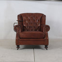 Churchill Armchair with Drink Holder - Vintage Cigar at Online8 Furniture Auckland NZ