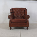 Churchill Armchair with Drink Holder - Vintage Cigar at Online8 Furniture Auckland NZ
