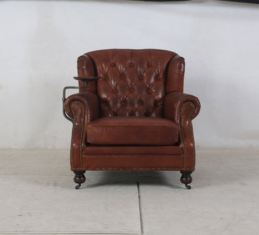 Churchill Armchair with Drink Holder - Vintage Cigar at Online8 Furniture Auckland NZ