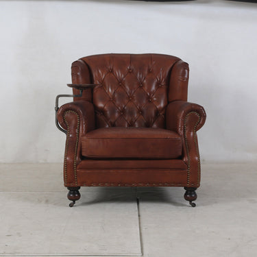 Churchill Armchair with Drink Holder - Vintage Cigar at Online8 Furniture Auckland NZ