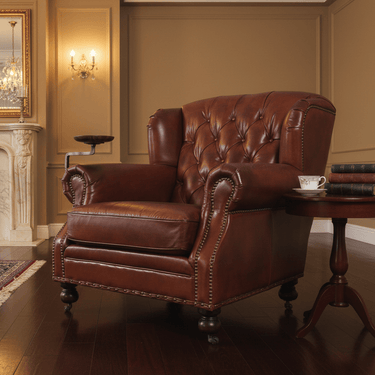 Churchill Armchair with Drink Holder - Vintage Cigar at Online8 Furniture Auckland NZ