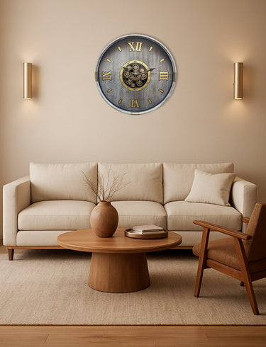Clayton Round Rear Wall Clock at Online8 Furniture Auckland NZ