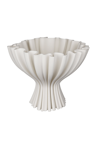 Cleo 3D Printed Compote Vase - White at Online8 Furniture Auckland NZ