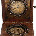 Clock & Compass in a Wooden Box at Online8 Furniture Auckland NZ
