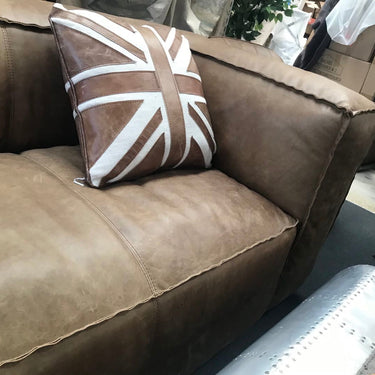 Coco Premium Full Grain Leather 3.5 Seater Sofa – Cognac Brown at Online8 Furniture Auckland NZ