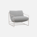 Coco Sling outdoor chair in Fossil with white powder-coated aluminium frame