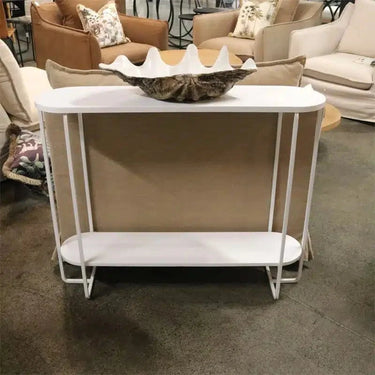Colab Metal Console Table - White at Online8 Furniture Auckland NZ