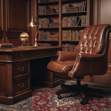 Columbus Vintage Leather Chesterfield Desk Chair at Online8 Furniture Auckland NZ