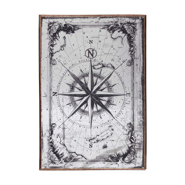 Compass Antique Look Wall Mirror Art | 60x90cm at Online8 Furniture Auckland NZ