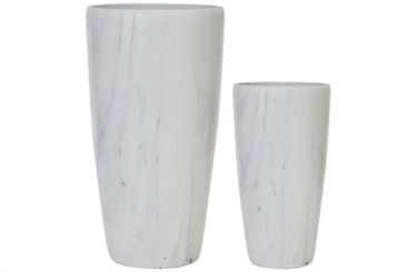 Cone Marble Resin Planter - Indoor at Online8 Furniture Auckland NZ