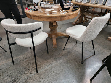 Conte Boucle Dining Chair at Online8 Furniture Auckland NZ
