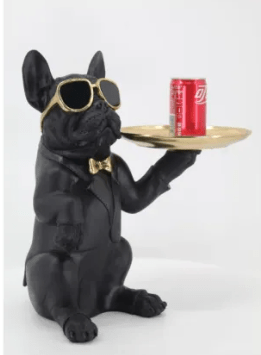 Cool French Bulldog with Glasses Holding Tray at Online8 Furniture Auckland NZ