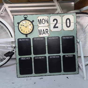 Country Memo Chalk Board with Clock at Online8 Furniture Auckland NZ