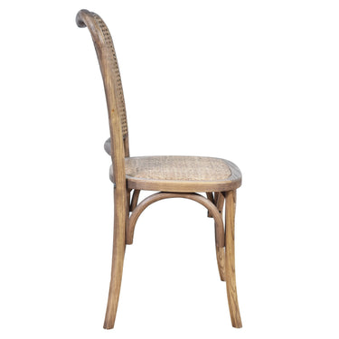Country Oak Rattan Dining Chair at Online8 Furniture Auckland NZ