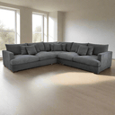 Crescent Corner Lounge Suite - Deep Seats - Charcoal at Online8 Furniture Auckland NZ