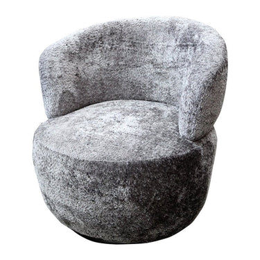 Cruiz Swivel Chair - Charcoal Chenille at Online8 Furniture Auckland NZ