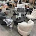 Cruiz Swivel Chair - Charcoal Chenille at Online8 Furniture Auckland NZ