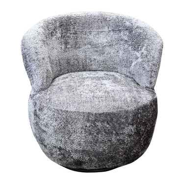 Cruiz Swivel Chair - Charcoal Chenille at Online8 Furniture Auckland NZ