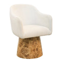 Cruz Swivel Chair – Burl Veneer Base at Online8 Furniture Auckland NZ