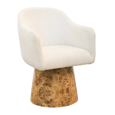 Cruz Swivel Chair – Burl Veneer Base at Online8 Furniture Auckland NZ