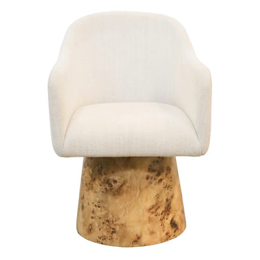 Cruz Swivel Chair – Burl Veneer Base at Online8 Furniture Auckland NZ