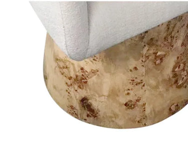 Cruz Swivel Chair – Burl Veneer Base at Online8 Furniture Auckland NZ