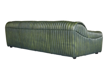 Cuban 3 Seater Leather Sofa in rich olive green that deepens to a patina over the years