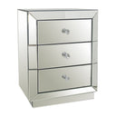 Curio 3 Drawer Mirrored Bedside Table at Online8 Furniture Auckland NZ