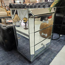 Curio 3 Drawer Mirrored Bedside Table at Online8 Furniture Auckland NZ