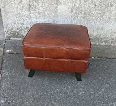 Curved Leg Ottoman - Vintage Cigar at Online8 Furniture Auckland NZ