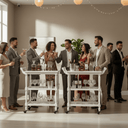Cyrus Bar Cart - Pearl White at Online8 Furniture Auckland NZ