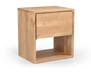Da Vinci Bedside Table - Natural Acacia in acacia wood and veneer with visible grain