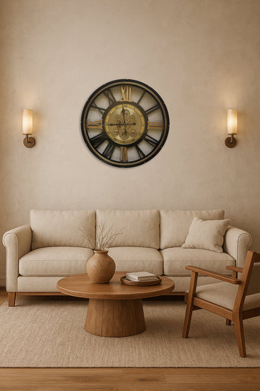 Dairton Round Gear Wall Clock at Online8 Furniture Auckland NZ