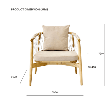 Dalton Armchair - American Ash at Online8 Furniture Auckland NZ