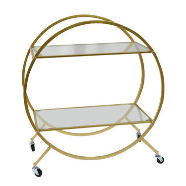 Delilah 2 Tier Bar Cart - Gold at Online8 Furniture Auckland NZ