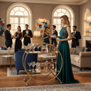 Delilah 2 Tier Bar Cart - Gold at Online8 Furniture Auckland NZ