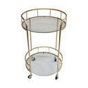 Delta Round Bar Cart - Gold at Online8 Furniture Auckland NZ