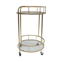 Delta Round Bar Cart - Gold at Online8 Furniture Auckland NZ