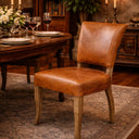 Derringer Aged Leather Dining Chair – Cognac at Online8 Furniture Auckland NZ