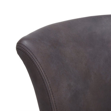 Derringer Dining Chair with Brass Studs - Brown at Online8 Furniture Auckland NZ