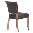 Derringer Dining Chair with Brass Studs - Brown at Online8 Furniture Auckland NZ