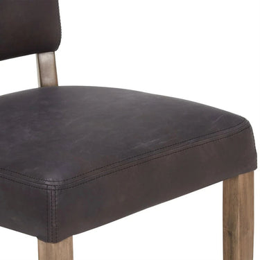 Derringer Dining Chair with Brass Studs - Brown at Online8 Furniture Auckland NZ