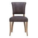 Derringer Dining Chair with Brass Studs - Brown at Online8 Furniture Auckland NZ