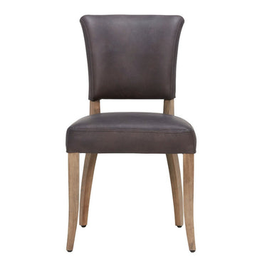Derringer Dining Chair with Brass Studs - Brown at Online8 Furniture Auckland NZ