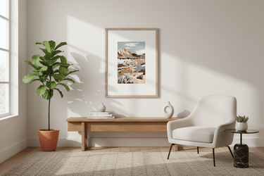 Desert Dunes Glass Framed Wall Art at Online8 Furniture Auckland NZ