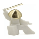 Designer Samurai Figurine - White & Gold at Online8 Furniture Auckland NZ