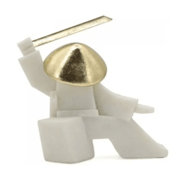Designer Samurai Figurine - White & Gold at Online8 Furniture Auckland NZ
