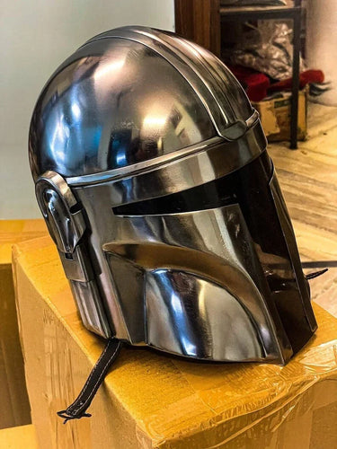 Din Djarin Mandalorian Helmet - Star Wars Metal Armor Cosplay LARP Helmet at Online8 Furniture Auckland NZ