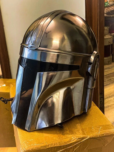 Din Djarin Mandalorian Helmet - Star Wars Metal Armor Cosplay LARP Helmet at Online8 Furniture Auckland NZ