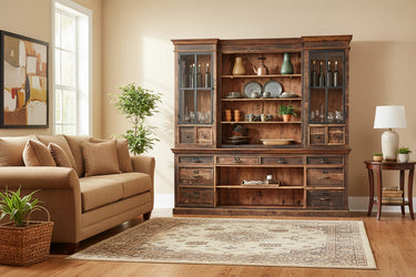 Baskerville Reclaimed Wooden Display Cabinet at Online8 Furniture Auckland NZ